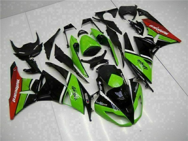 Verde Negro Rojo Carenado Moto ZX6R 09-12